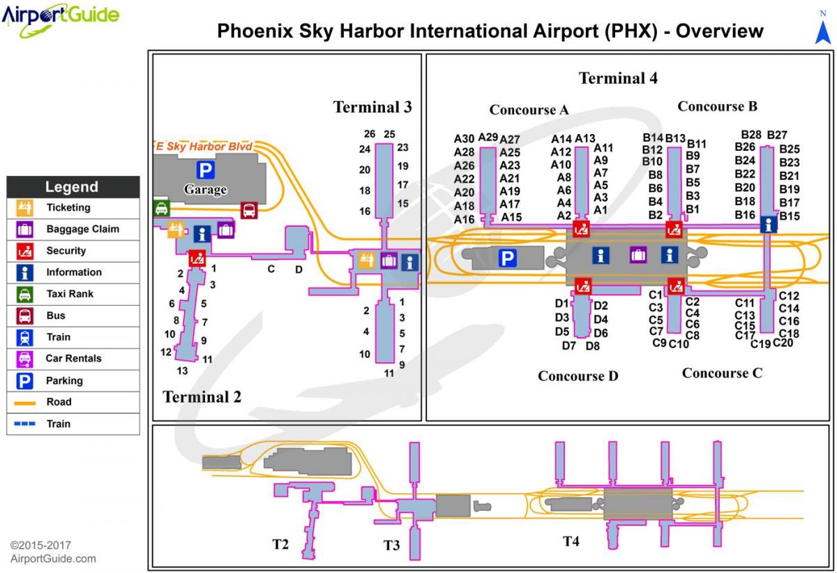 Phoenix airport terminal map