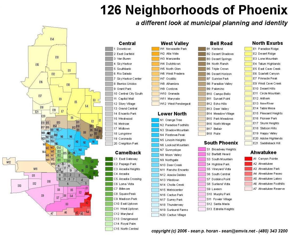 Phoenix neighborhoods map