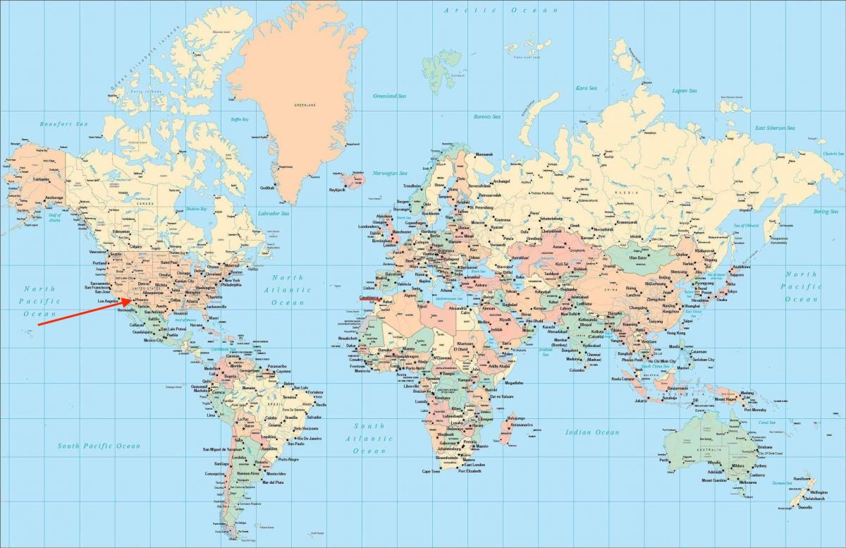 Phoenix location on world map