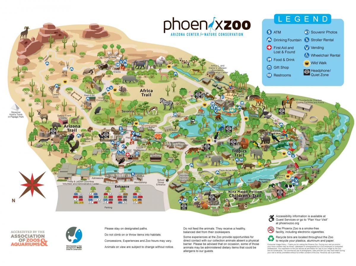 Phoenix zoo park map